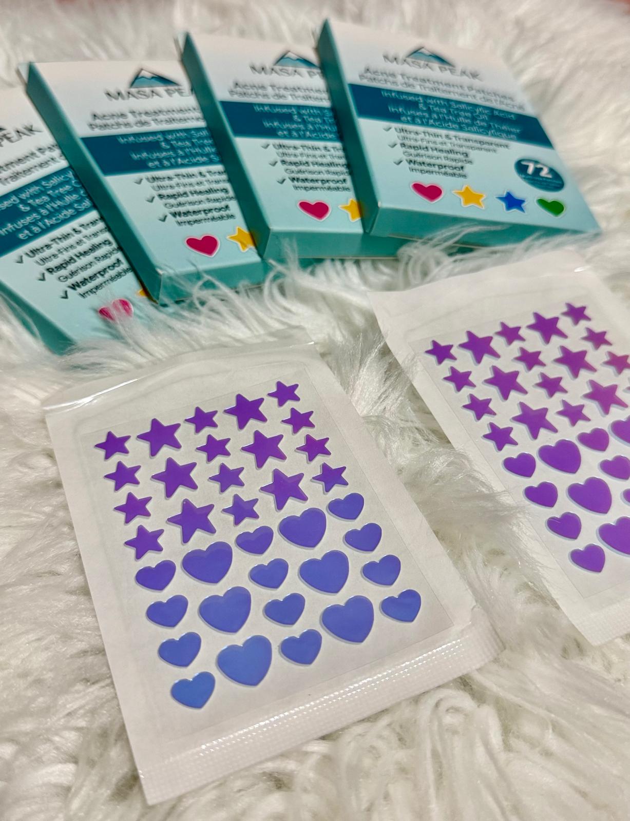 Masa Peak Acne Patches – 72 Hydrocolloid Star & Heart Patches with Salicylic Acid